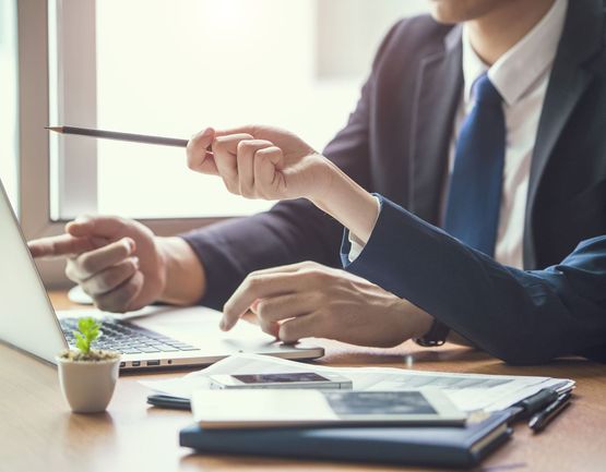 two business men working 